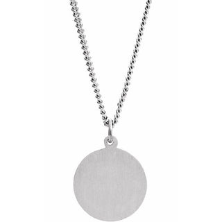 Sterling Silver 15 mm Round Our Lady of Perpetual Help 18" Necklace