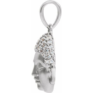 Platinum 1/8 CTW Natural Diamond Buddha Pendant