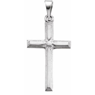 Platinum 19x12.5 mm Cross Pendant
