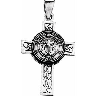 Sterling Silver Us Navy Cross with Chain