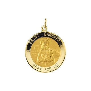 14K Yellow Saint Barbara Medal