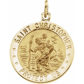 18K Yellow 22 mm Saint Christopher Medal