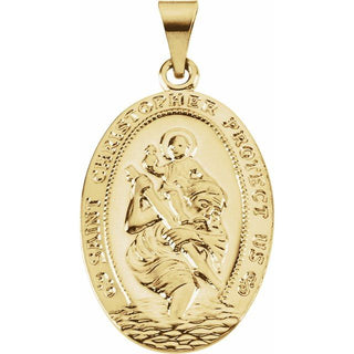14K Yellow 25x17.5 mm Saint Christopher Medal