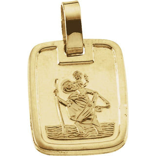 18K Yellow 13x10 mm Saint Christopher Medal