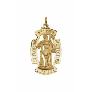 14K Yellow 30x20 mm Saint Florian Medal