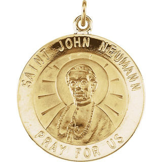 14K Yellow 12 mm Round Saint John Neumann Medal