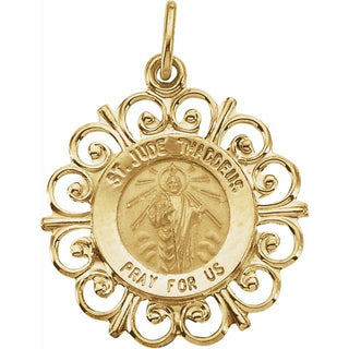 14K Yellow 18 mm Saint Jude Medal