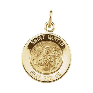 14K Yellow 15 mm Round Saint Martin de Porres Medal