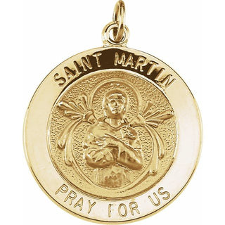 14K Yellow 22 mm Round Saint Martin de Porres Medal