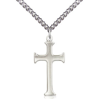 Sterling Silver Cross Medal Religious Jewelry Engraved Catholic Saint Jewelry