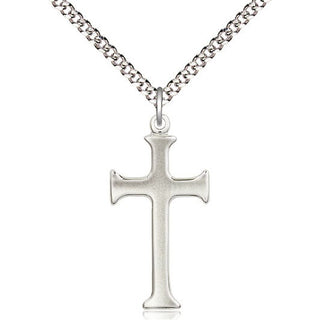 Sterling Silver Cross Medal Religious Jewelry Engraved Catholic Saint Jewelry