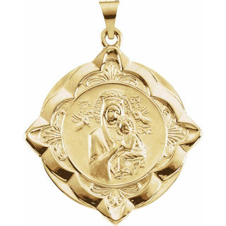 14K Yellow 31x31 mm Lady of Perpetual Help Medal