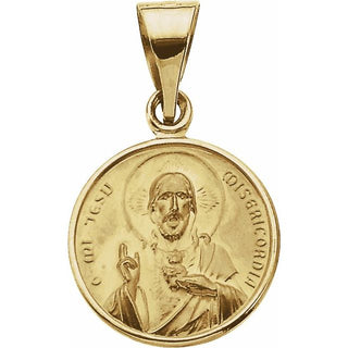18K Yellow 12 mm Sacred Heart Medal