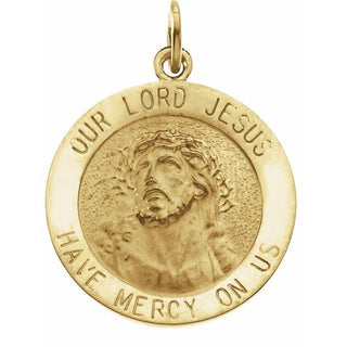 14K Yellow 18 mm Round Our Lord Jesus Medal