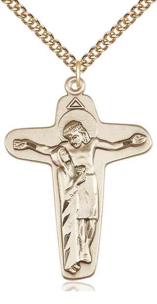 14kt Gold Sorrowful Mother Crucifix Medal