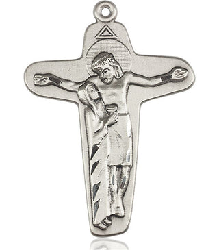 Sterling Silver Sorrowful Mother Crucifix Medal Catholic Jewelry