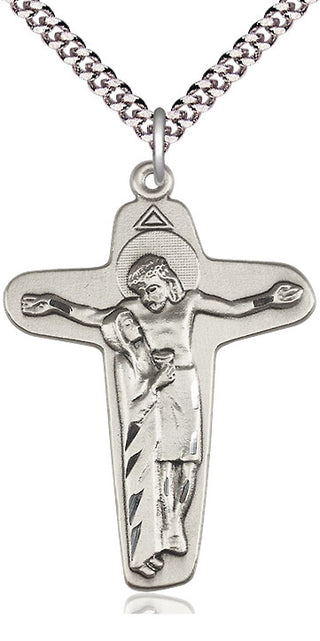 Sterling Silver Sorrowful Mother Crucifix Medal Catholic Jewelry