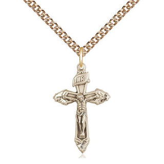 14kt Gold Filled Crucifix Medal Religious and Catholic Jewelry