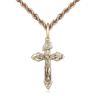 14kt Gold Filled Crucifix Medal Religious and Catholic Jewelry