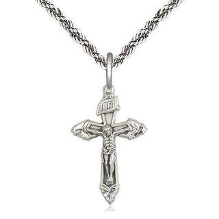 Sterling Silver Crucifix Medal Religious and Catholic Jewelry