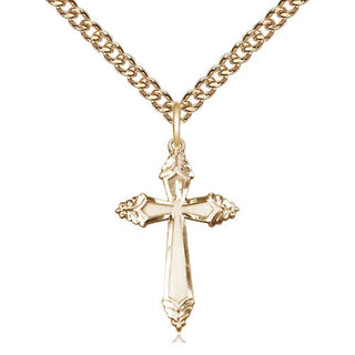 14kt Gold Filled Cross Medal Religious and Catholic Jewelry Engraved Catholic Saint Jewelry
