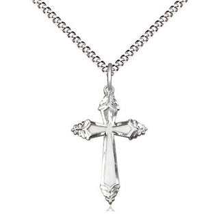 Sterling Silver Cross Medal Religious and Catholic Jewelry Engraved Catholic Saint Jewelry