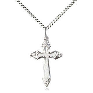 Sterling Silver Cross Medal Religious and Catholic Jewelry Engraved Catholic Saint Jewelry