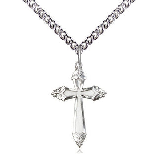 Sterling Silver Cross Medal Religious and Catholic Jewelry Engraved Catholic Saint Jewelry