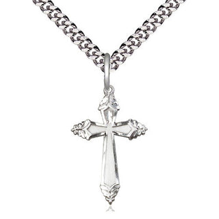Sterling Silver Cross Medal Religious and Catholic Jewelry Engraved Catholic Saint Jewelry