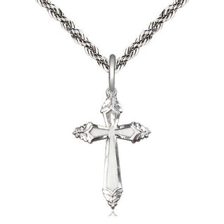 Sterling Silver Cross Medal Religious and Catholic Jewelry Engraved Catholic Saint Jewelry