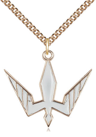 14kt Gold Filled Holy Spirit Medal Catholic Jewelry