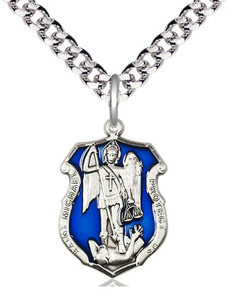 Pewter Saint Michael the Archangel Shield Medal Religious Jewelry Engraved Catholic Saint Jewelry
