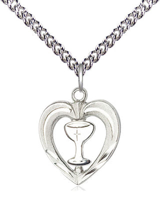 Sterling Silver Heart / Chalice Medal | Small