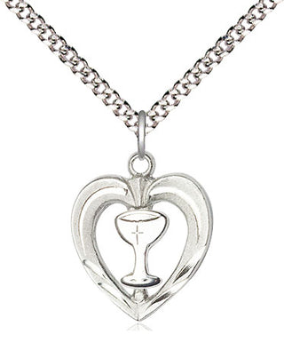 Sterling Silver Heart / Chalice Medal | Small