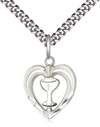 Sterling Silver Heart / Chalice Medal | Small