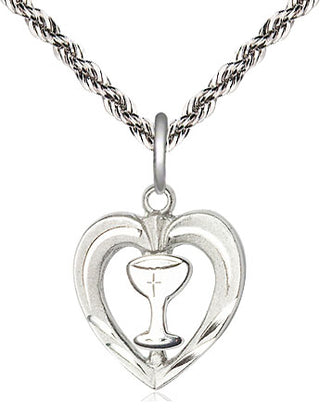 Sterling Silver Heart / Chalice Medal | Small