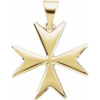 14K Yellow Maltese Cross Pendant