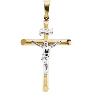 14K Yellow/White 26x19 mm Crucifix Pendant