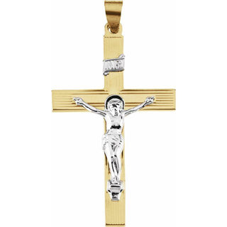 14K Yellow & White 39x26 mm Crucifix Pendant