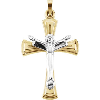 14K Yellow & White 31.75x23 mm Risen Christ Crucifix Pendant