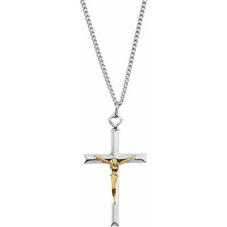Sterling Silver 29x18 mm Crucifix 24" Necklace  