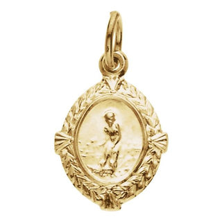 14K Yellow 12x9 mm Saint Lazarus Medal