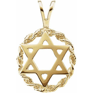 18K Yellow Star Of David Pendant