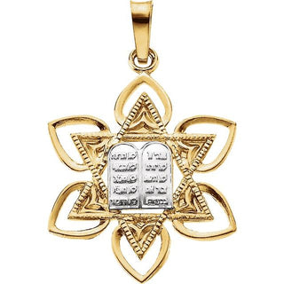 14K Yellow/White Star of David Pendant