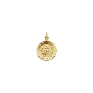 14K Yellow 12 mm Round Saint Lazarus Medal