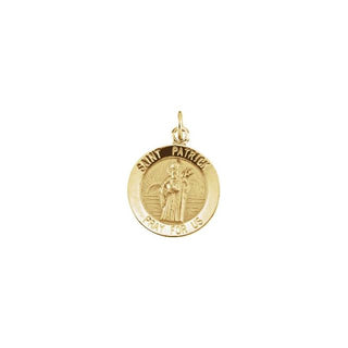 14K Yellow 15 mm Round Saint Patrick Medal