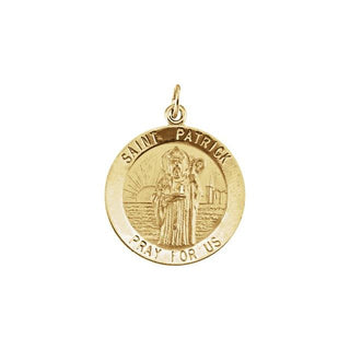 14K Yellow 12 mm Round Saint Patrick Medal