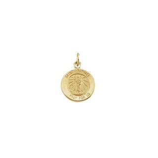14K Yellow 12 mm Round Saint Raphael Medal