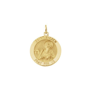 14K Yellow 22 mm Round Saint Andrew Medal