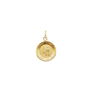 14K Yellow 12 mm Round Saint George Medal